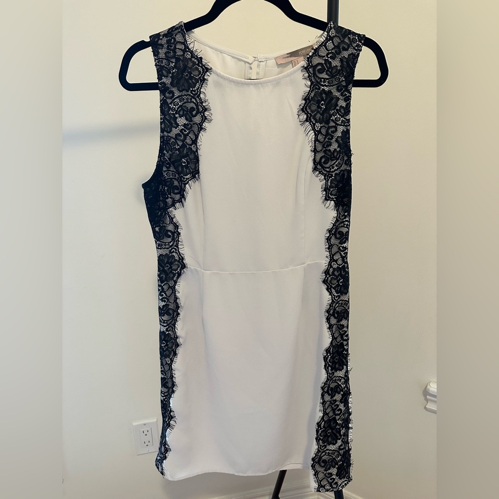 White & Black Lace Dress